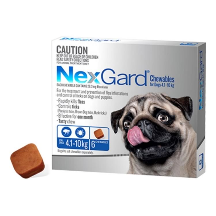 NexGard® Chewables for Small Dogs 4.1-10kg (Blue)