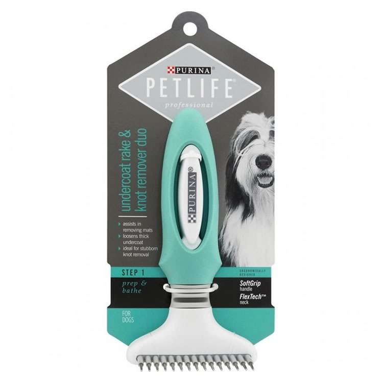 PETLIFE Professional Undercoat Rake and Knot Remover Duo