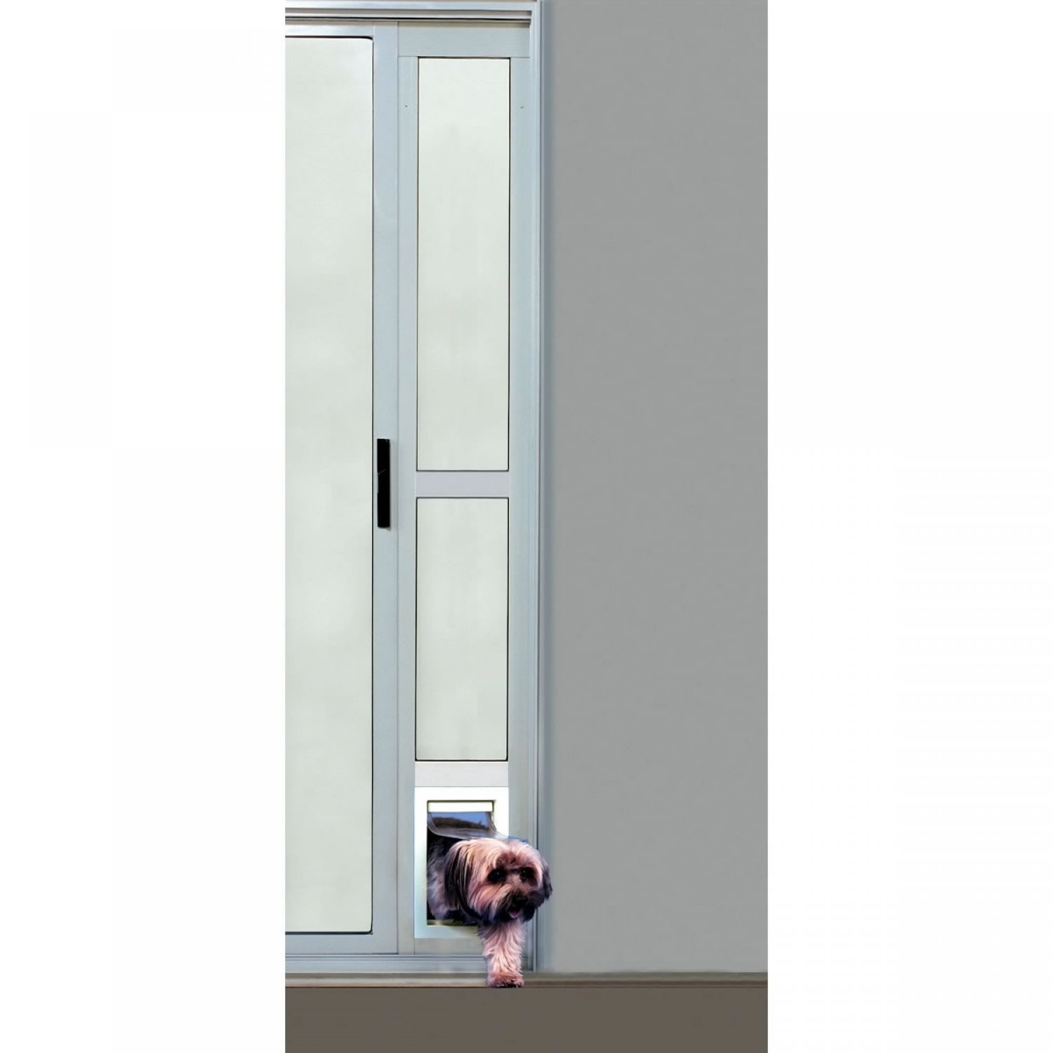 The SB Standard Patio Pet Door Insert is our best selling Pet Door for Sliding  Glass Doors - Single Pane Safety Glass with a Single Flexible Vinyl Pet Door  Flap that features