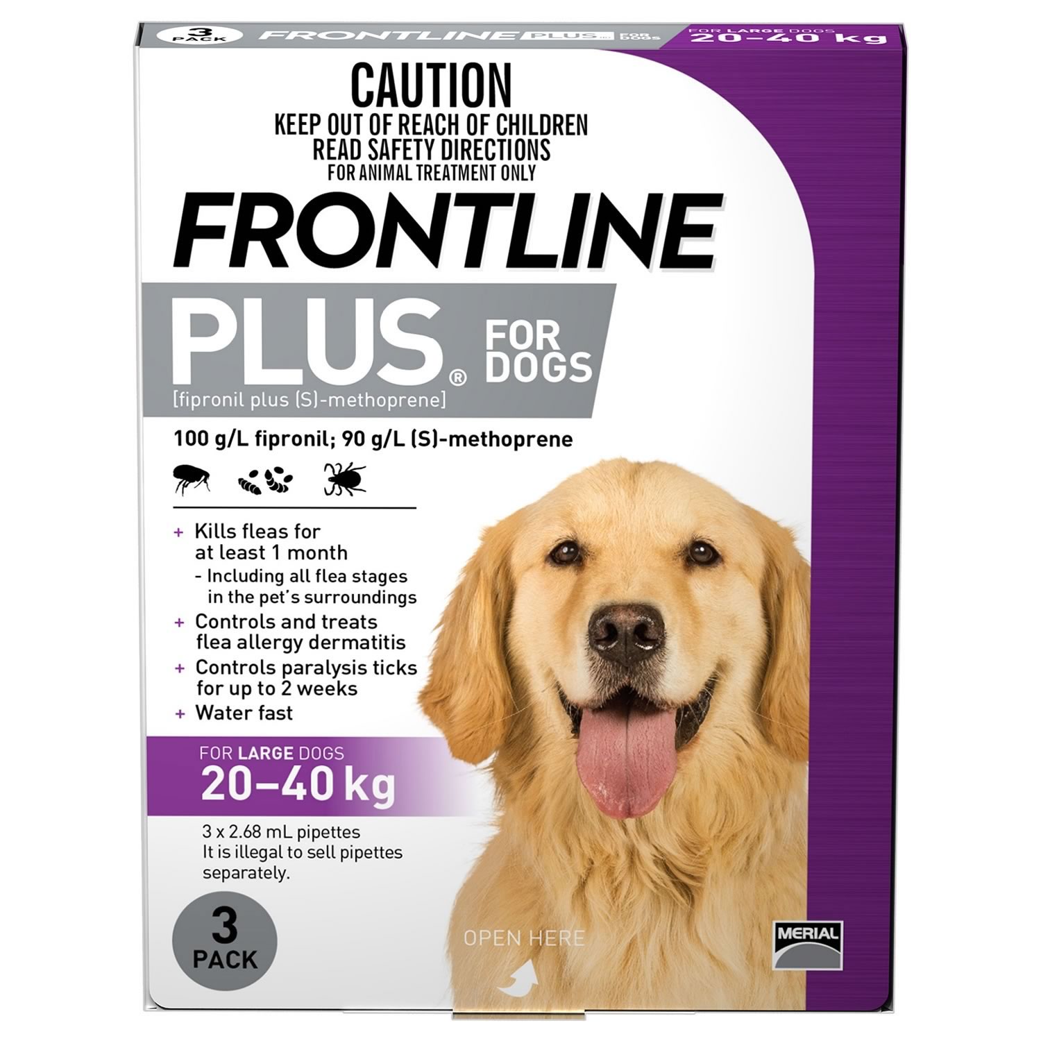 FRONTLINE PLUS FOR LARGE DOGS PURPLE BOEHRINGER INGELHEIM FLEA AND TICK CONTROL DOG HEALTH BOEHRINGER INGELHEIM FRONTLINE PLUS FOR LARGE DOGS PURPLE