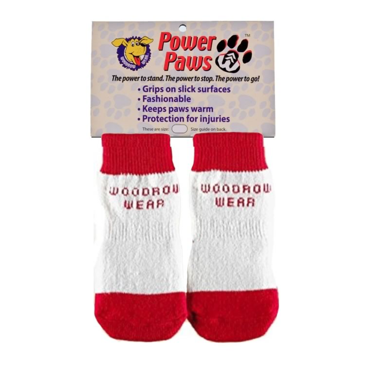 Power Paws Non-Slip Socks (Red and White Stripe)