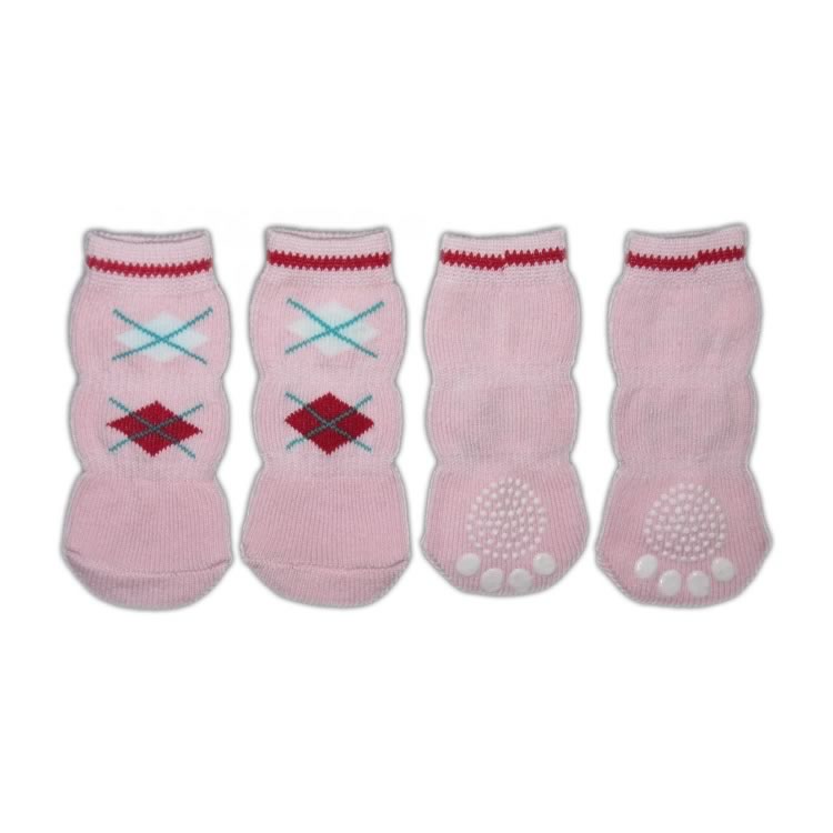 Non Slip Socks with Argyle Design